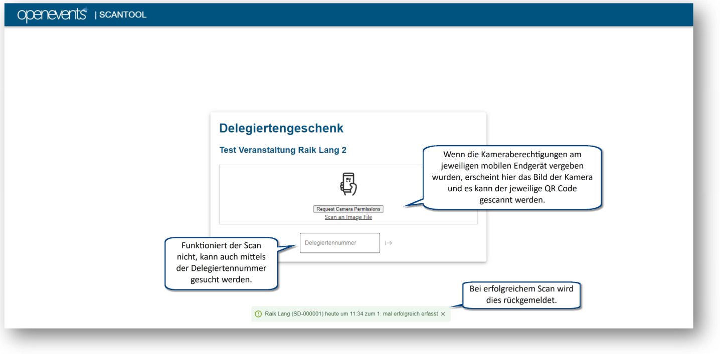 Scan-App auf mobilem Endgerät