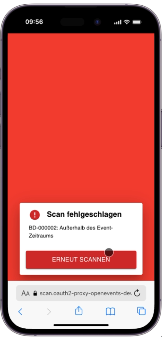 Scan-Feedback: Erfolg und Fehler