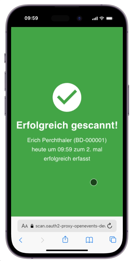 Scan-Feedback: Erfolg und Fehler